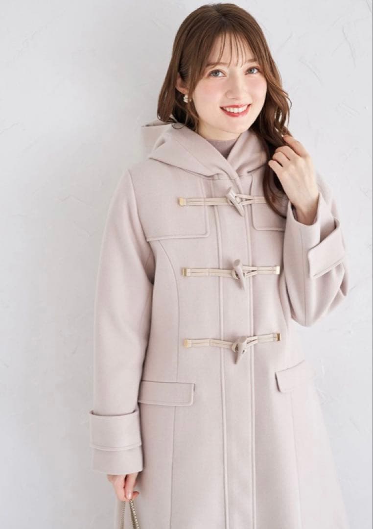 【新品】取り外し可能なファー付きフィット＆フレアシルエットダッフルコート