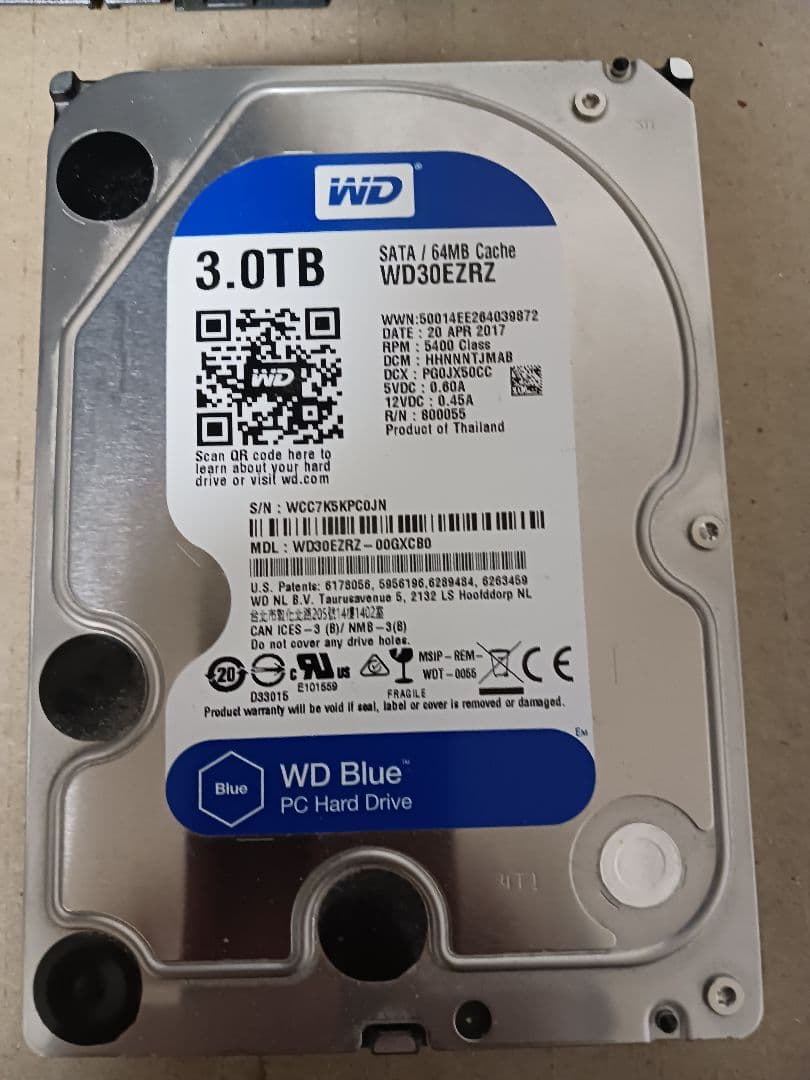 中古 WD & Seagate 3TB HDDセット