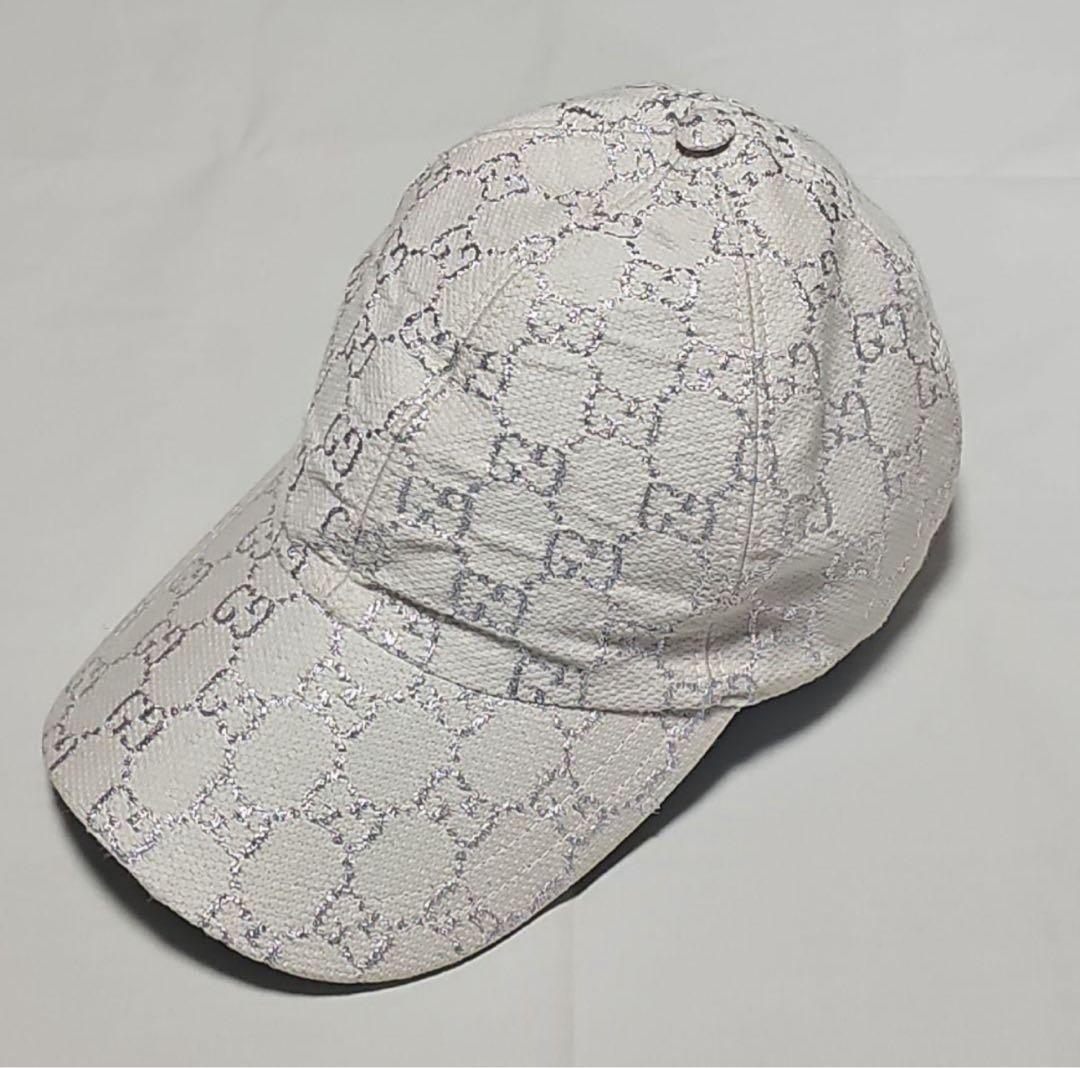 GUCCI キャップ ホワイト GGラメ M