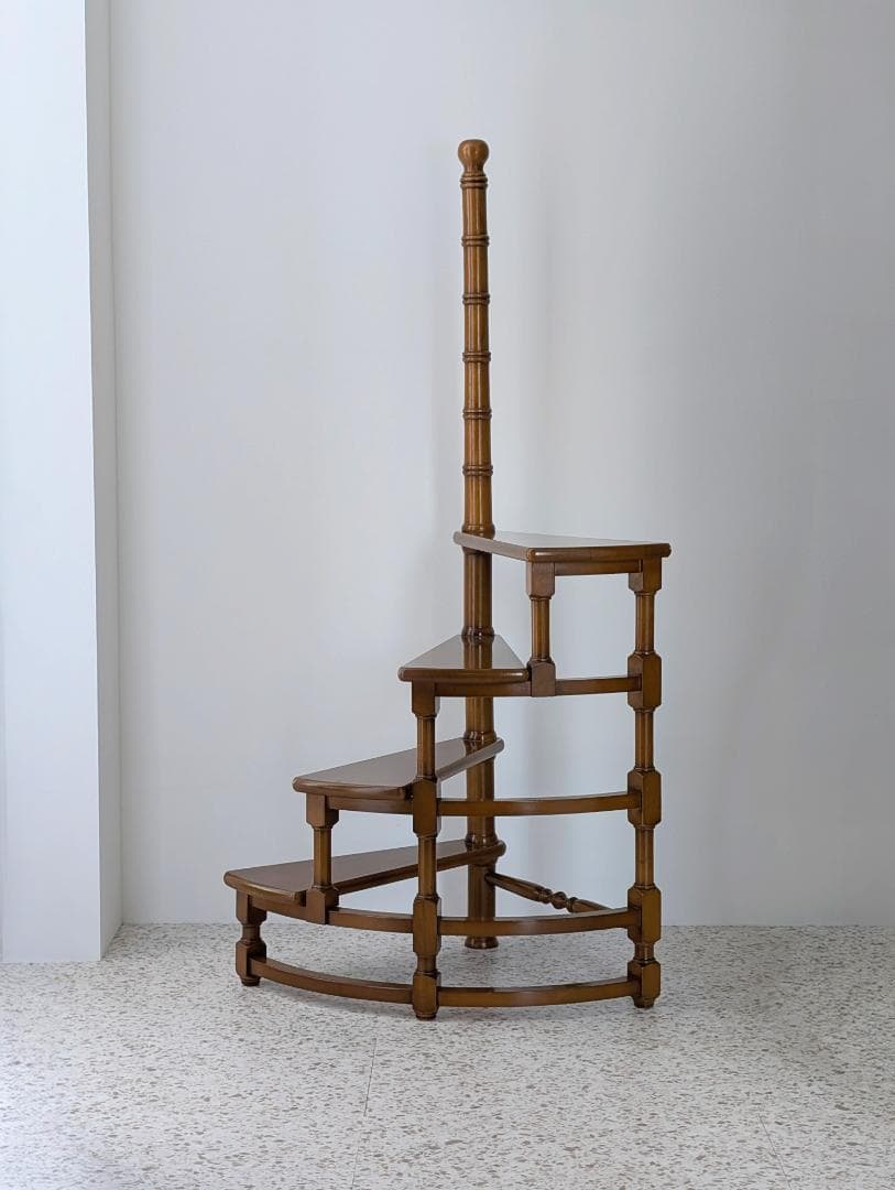 ビンテージ ライブリーステップ 螺旋階段 飾り棚 踏み台 ミッドセンチュリー