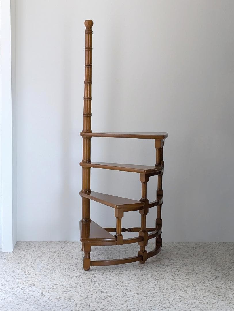ビンテージ ライブリーステップ 螺旋階段 飾り棚 踏み台 ミッドセンチュリー