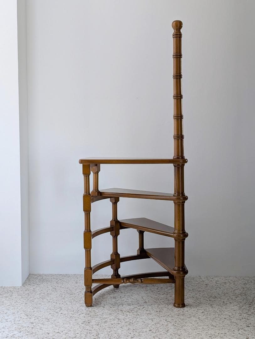 ビンテージ ライブリーステップ 螺旋階段 飾り棚 踏み台 ミッドセンチュリー