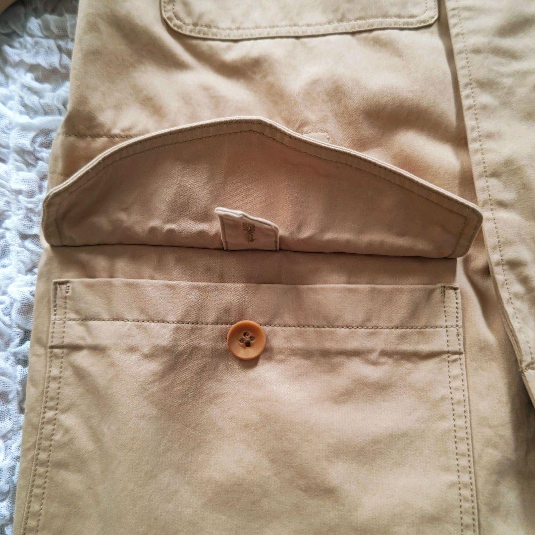 45rpm　コットン　丸襟　モッズコート　比翼　フード付き　ベージュ　2