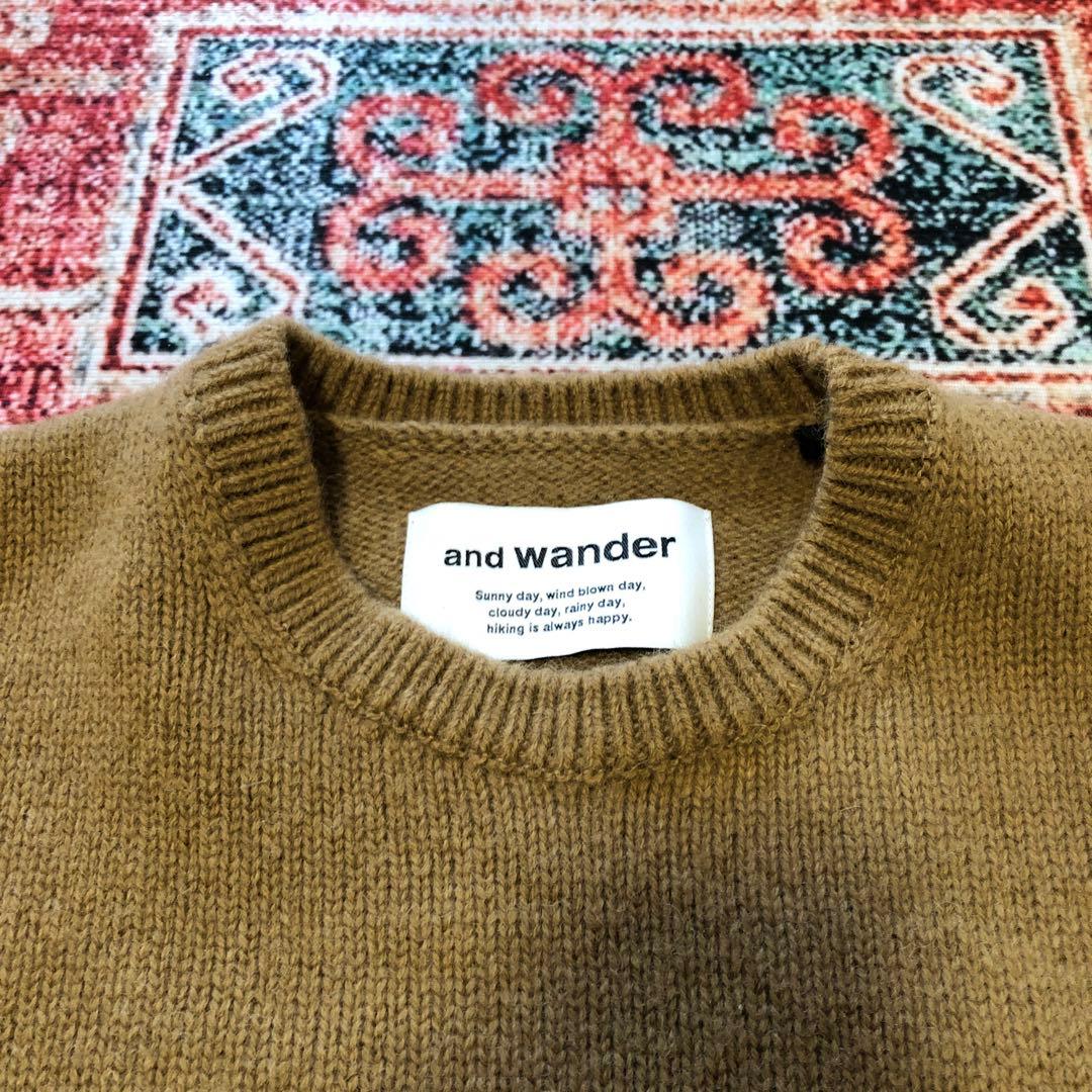【送料込】 アンドワンダー andwander ウール ニットセーター