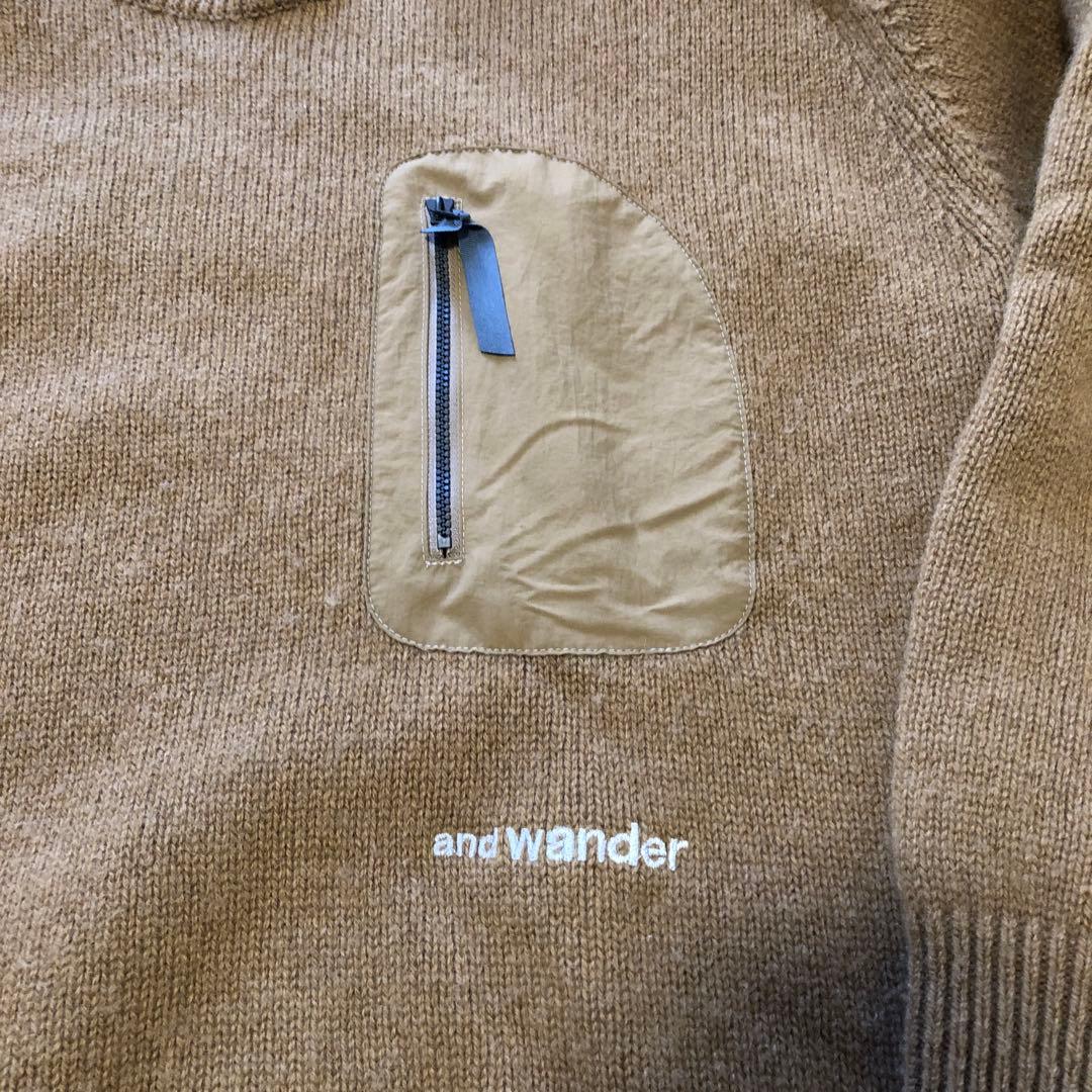 【送料込】 アンドワンダー andwander ウール ニットセーター