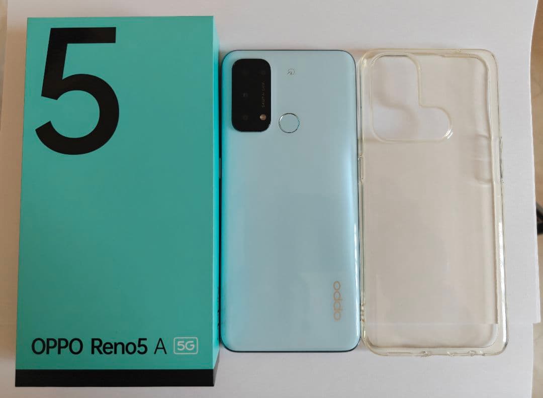Oppo Reno5 A 5G ライトブルー ケース付き 128G