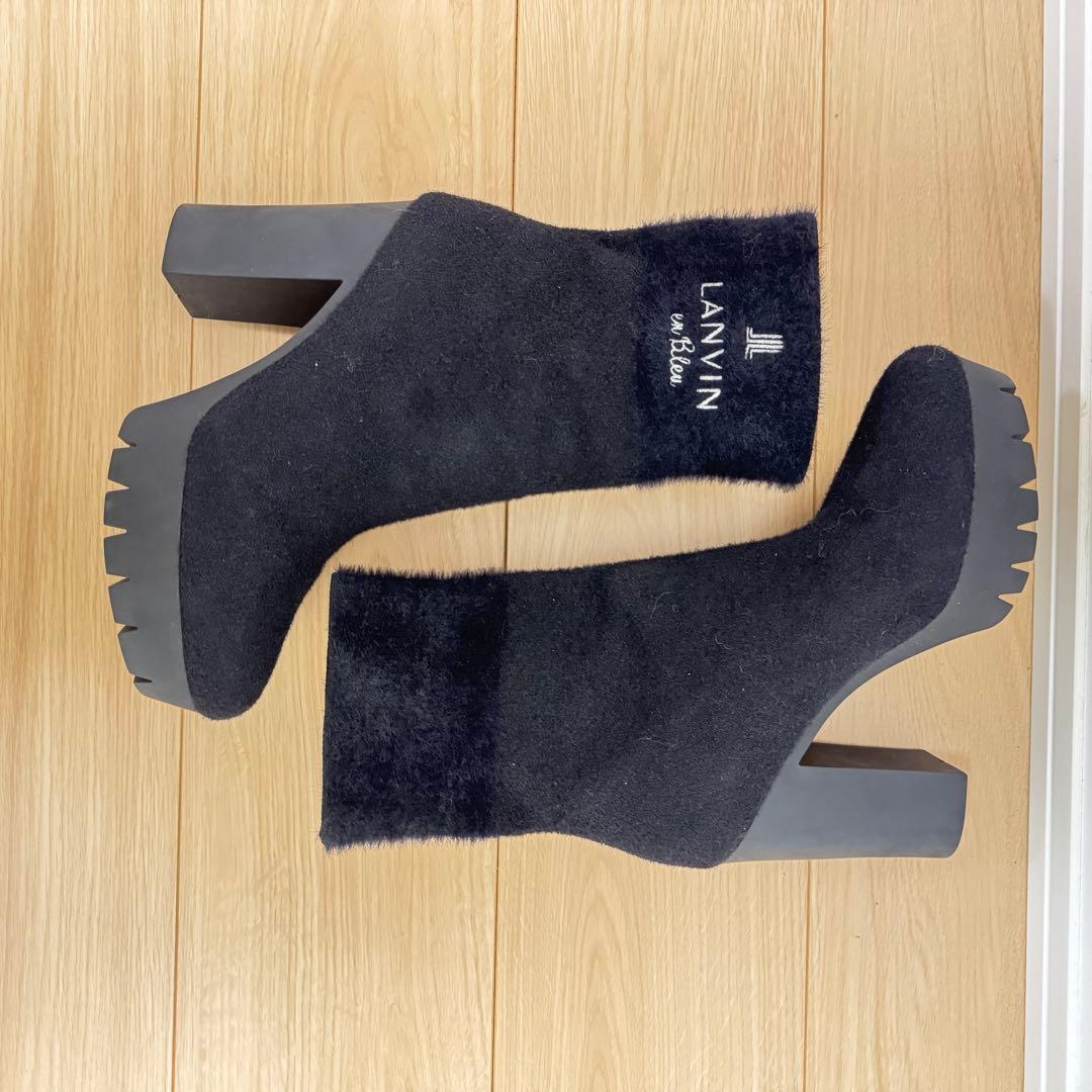 LANVIN ランバン ショートブーツ ブラック 黒 レディース 24.5cm