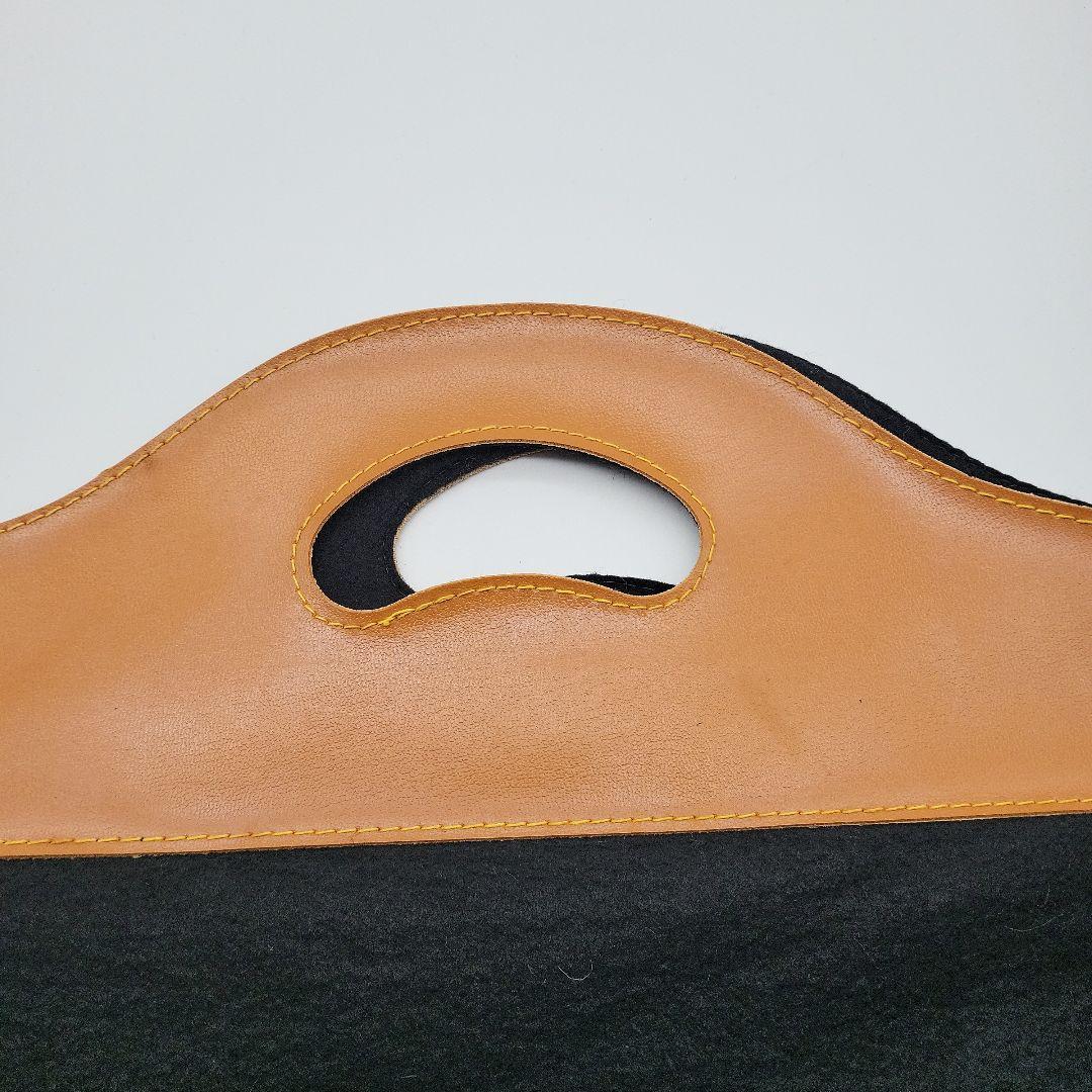 GUCCI オールド グッチ　フェルト カーフ レザー ハンドバッグ