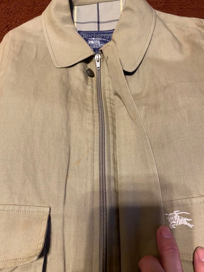 Burberry 88年イングランド製スウィングトップ　ハリントン英国製リネン