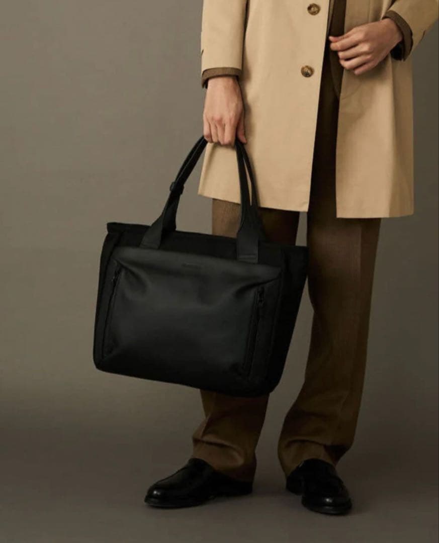 BROSKI AND SUPPLY ブラックレザートートバッグ