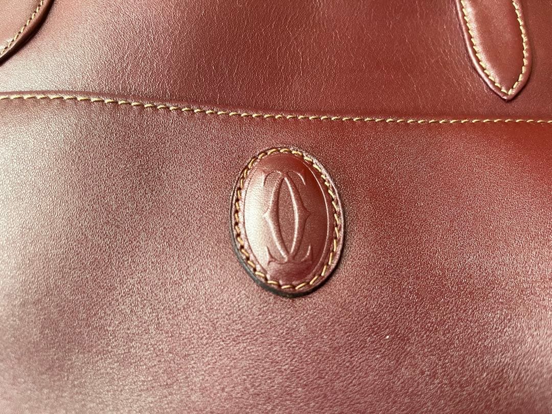 美品 カルティエ トートバッグ A4収納可 ボルドー