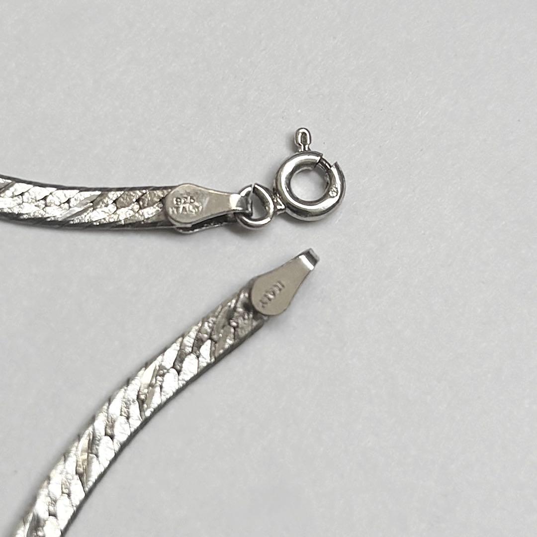 イタリア製 925 ヴィンテージ 編み込み ヘリンボーンチェーン ブレスレット