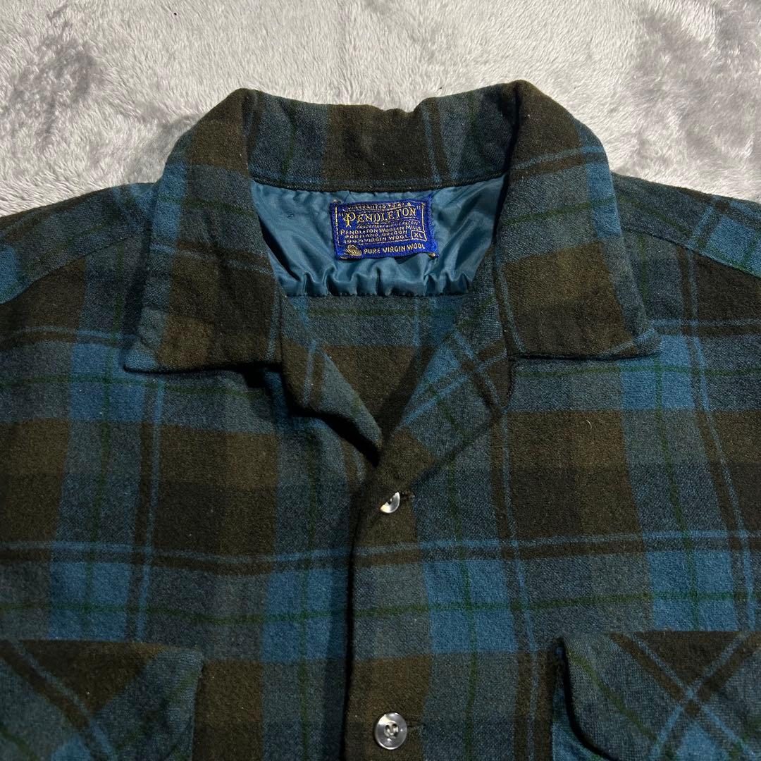 G*r様 60s vintage USA製 ウールチェックボードシャツ 開襟 ボ