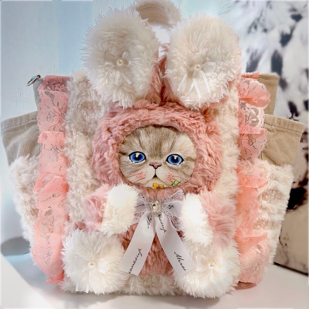 ☆*☆様 コヤンイサムチョン　バック　ふわふわファー　ルミちゃん　ピンク×アイボ