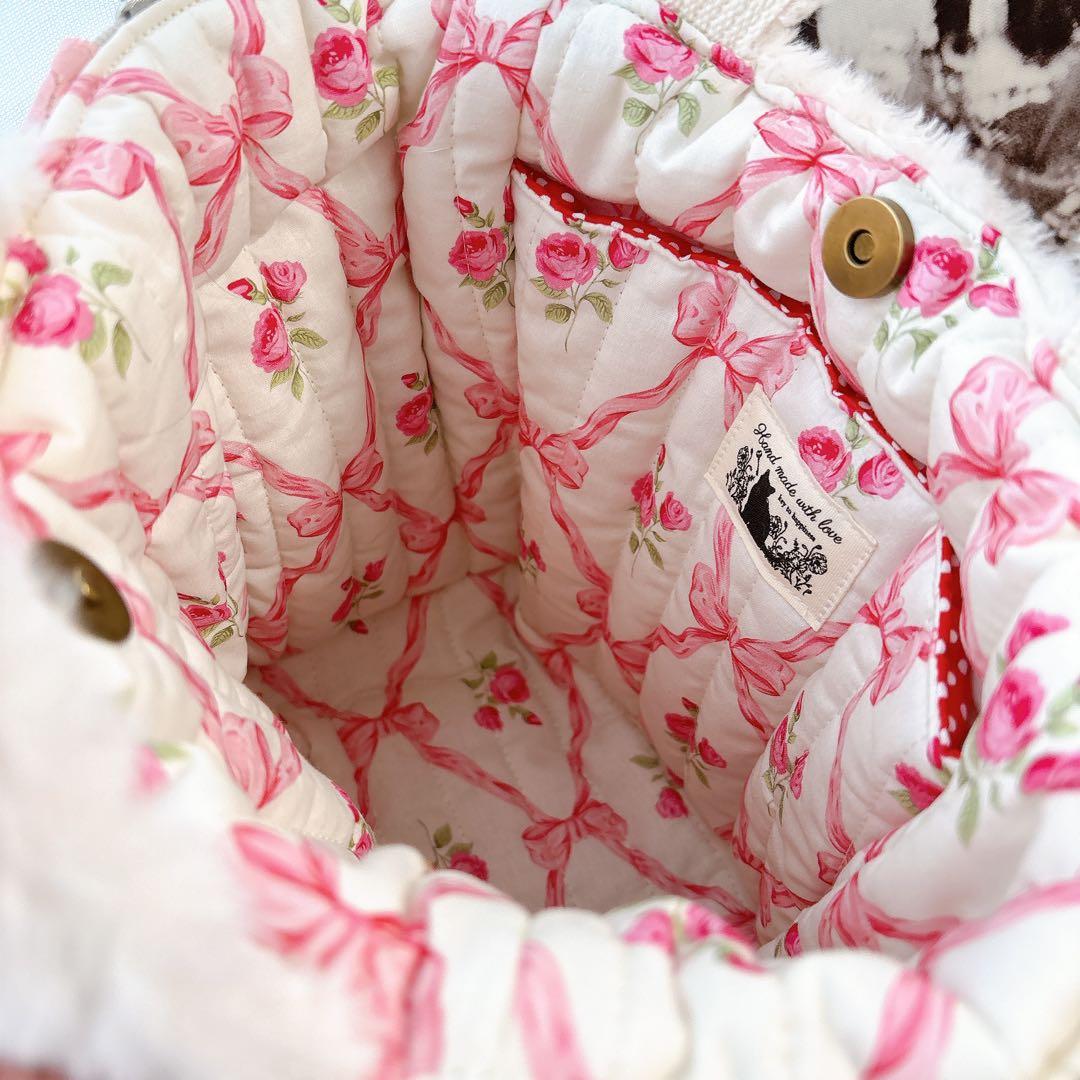 ☆*☆様 コヤンイサムチョン　バック　ふわふわファー　ルミちゃん　ピンク×アイボ