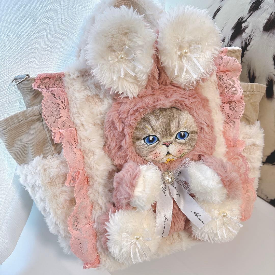 ☆*☆様 コヤンイサムチョン　バック　ふわふわファー　ルミちゃん　ピンク×アイボ