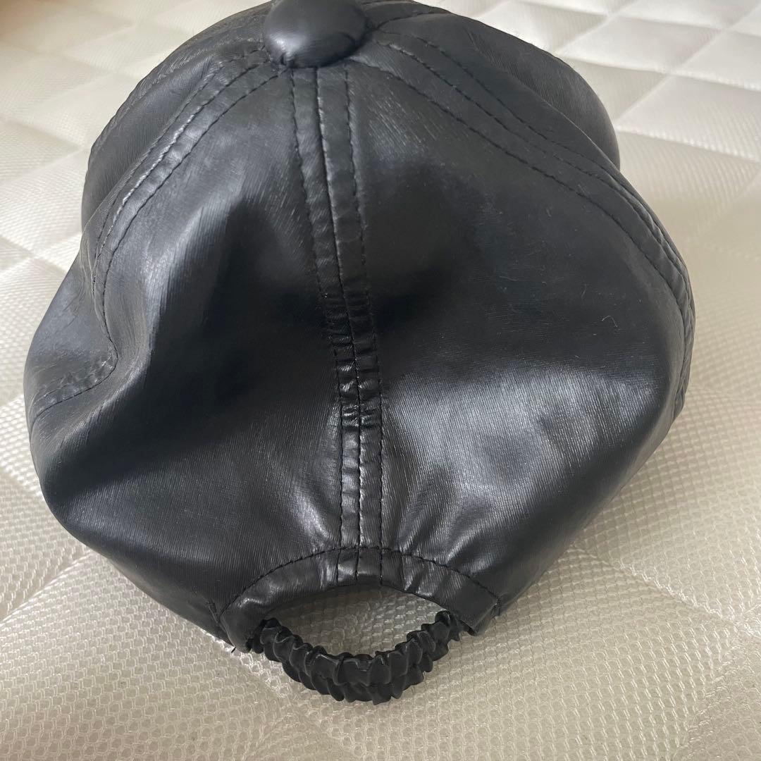 Courreges クレージュ 黒 刺繍ラメロゴキャップ