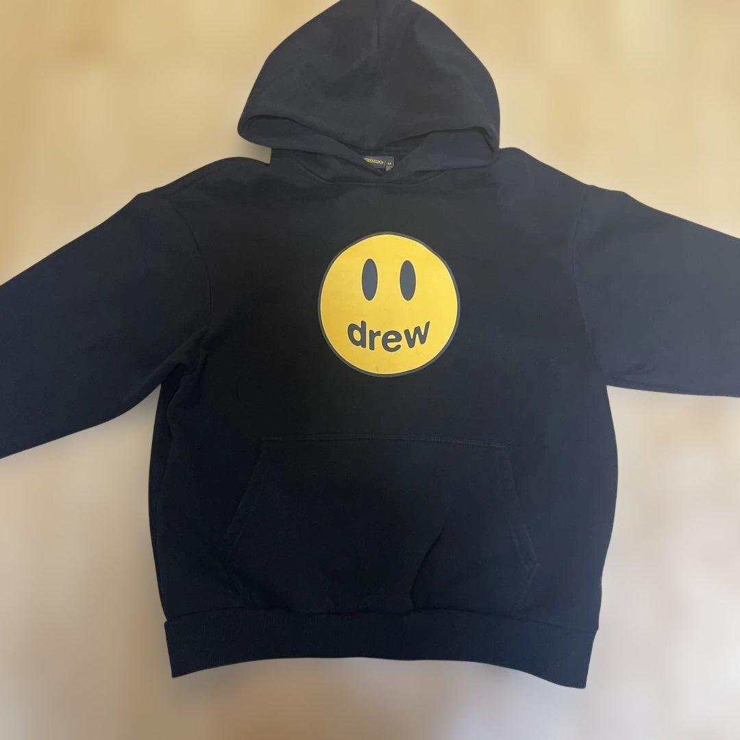 drew hous ドリューハウススマイリーフェイスパーカー サイズM ブラック