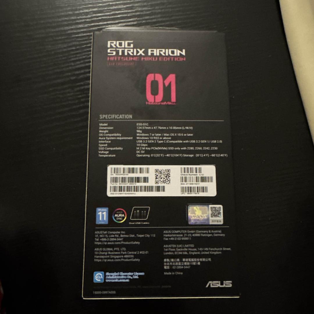 ASUS香港代理 ROG Strix Arion Miku Edition