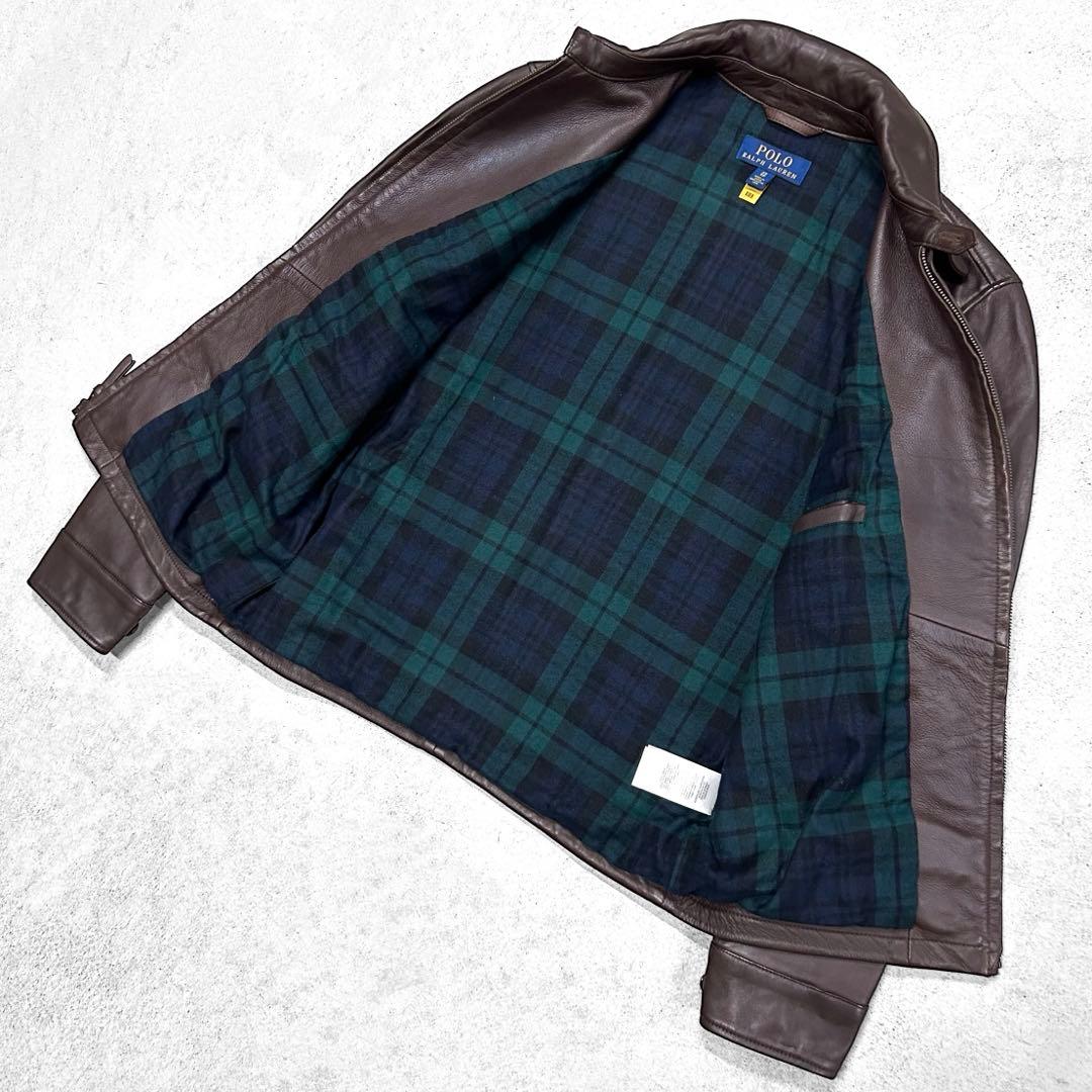専用！極美品 QRタグ ポロラルフローレン レザージャケット スウィングトップ