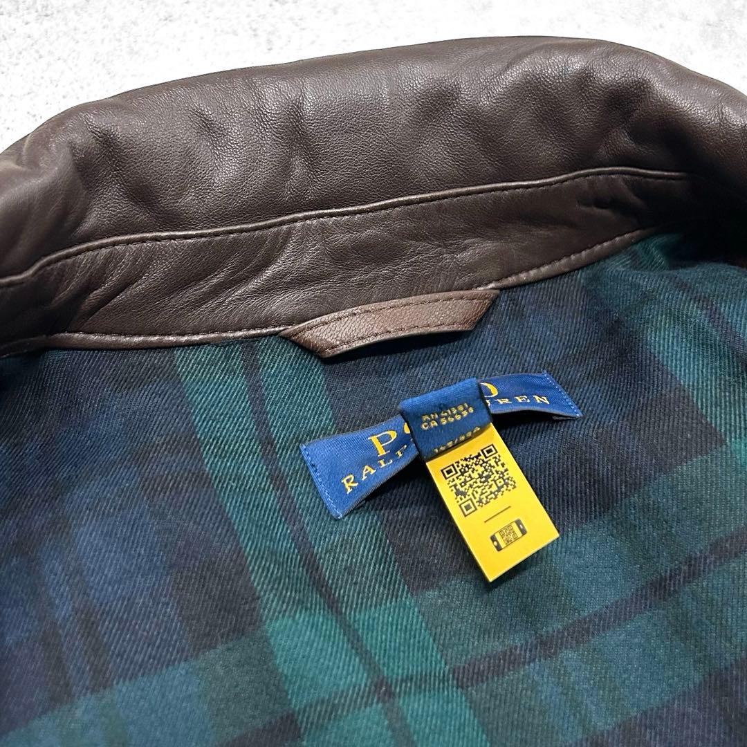 専用！極美品 QRタグ ポロラルフローレン レザージャケット スウィングトップ
