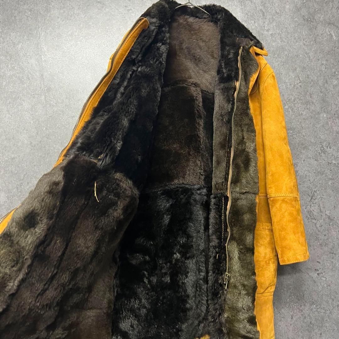 ☆ユーロ古着☆vintage【ムートン レザー スエード コート】メンズL