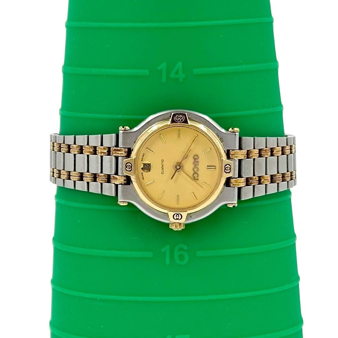 新品電池交換済 GUCCI 腕時計　レディース　9000L デイト　ゴールド