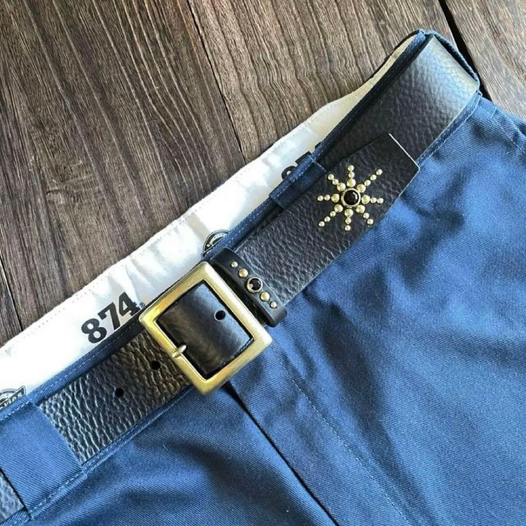 ディッキーズ874専用スタッズベルト　シボ　真鍮　HTC CALEE