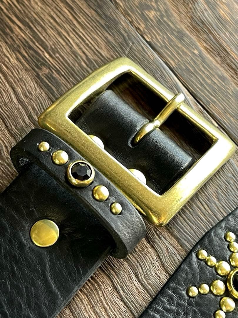 ディッキーズ874専用スタッズベルト　シボ　真鍮　HTC CALEE