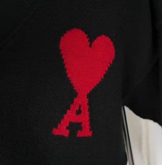 ami paris ハート刺繍 カーディガン ブラック 秋冬ニット 男女兼用