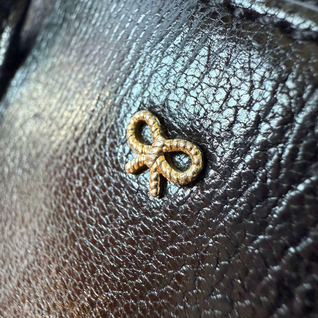 ANYA アニヤ 2way スマイリー パンチング ショルダー ハンドバッグ 黒