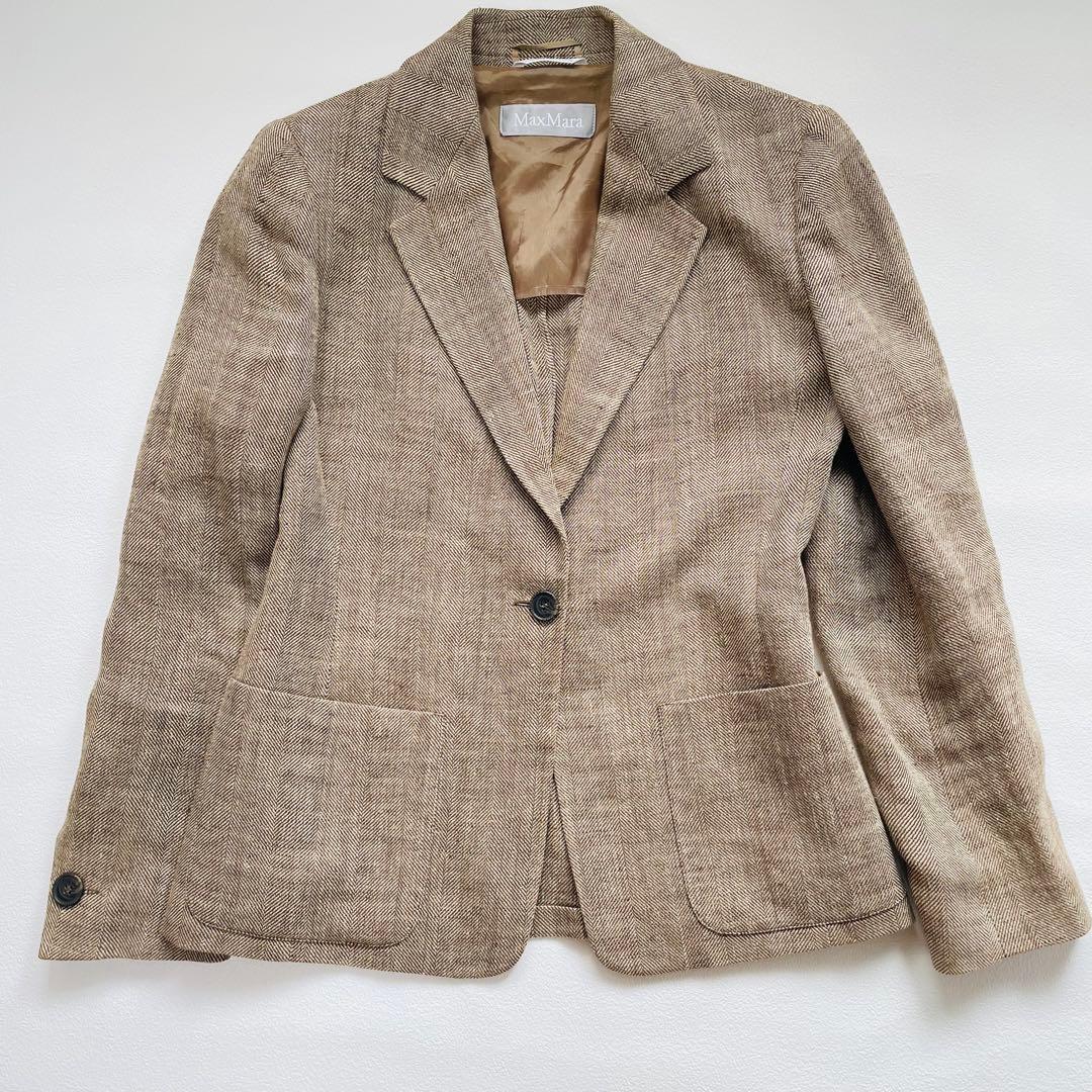 MAX MARA リネン パンツスーツ ヘリンボーン 洗濯可