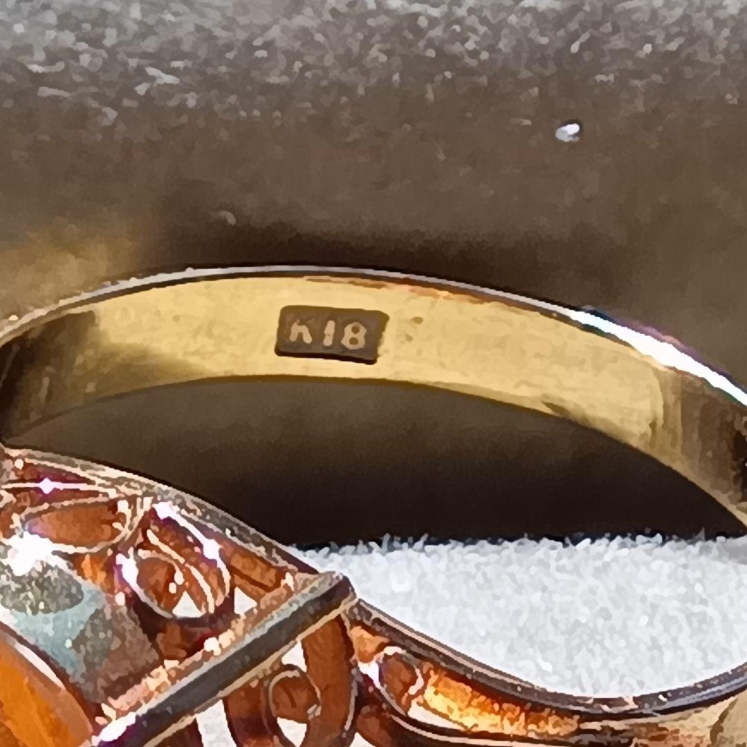 イエローストーン買取屋に聞くシリトン付のリングK１８　 重量合計３.１g