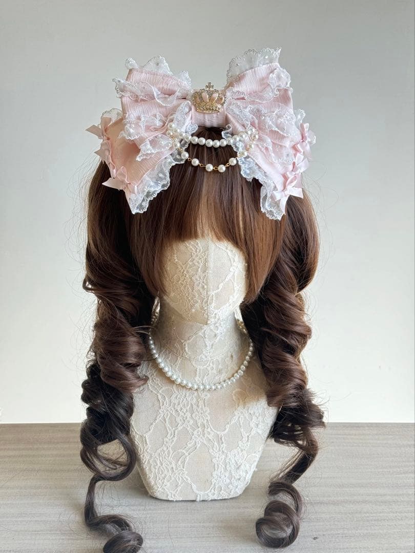 ♡ MAID 変幻自在⟡ビジューパールリボン＆うさ耳カチューシャ pink ♡