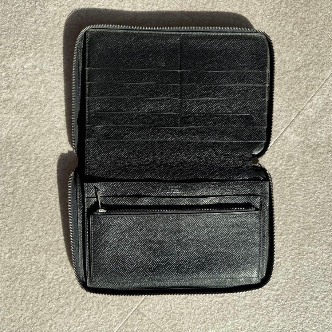 HERMES ブラック レザー 長財布