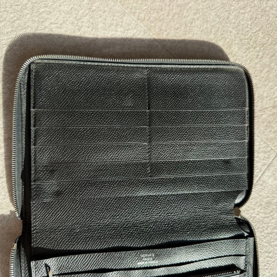 HERMES ブラック レザー 長財布