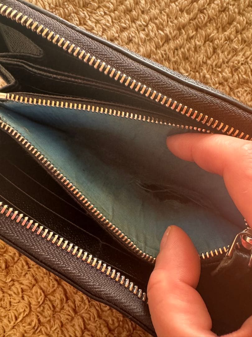 BVLGARIブルガリ 長財布　サークルロゴ ラウンドファフナー ブラック