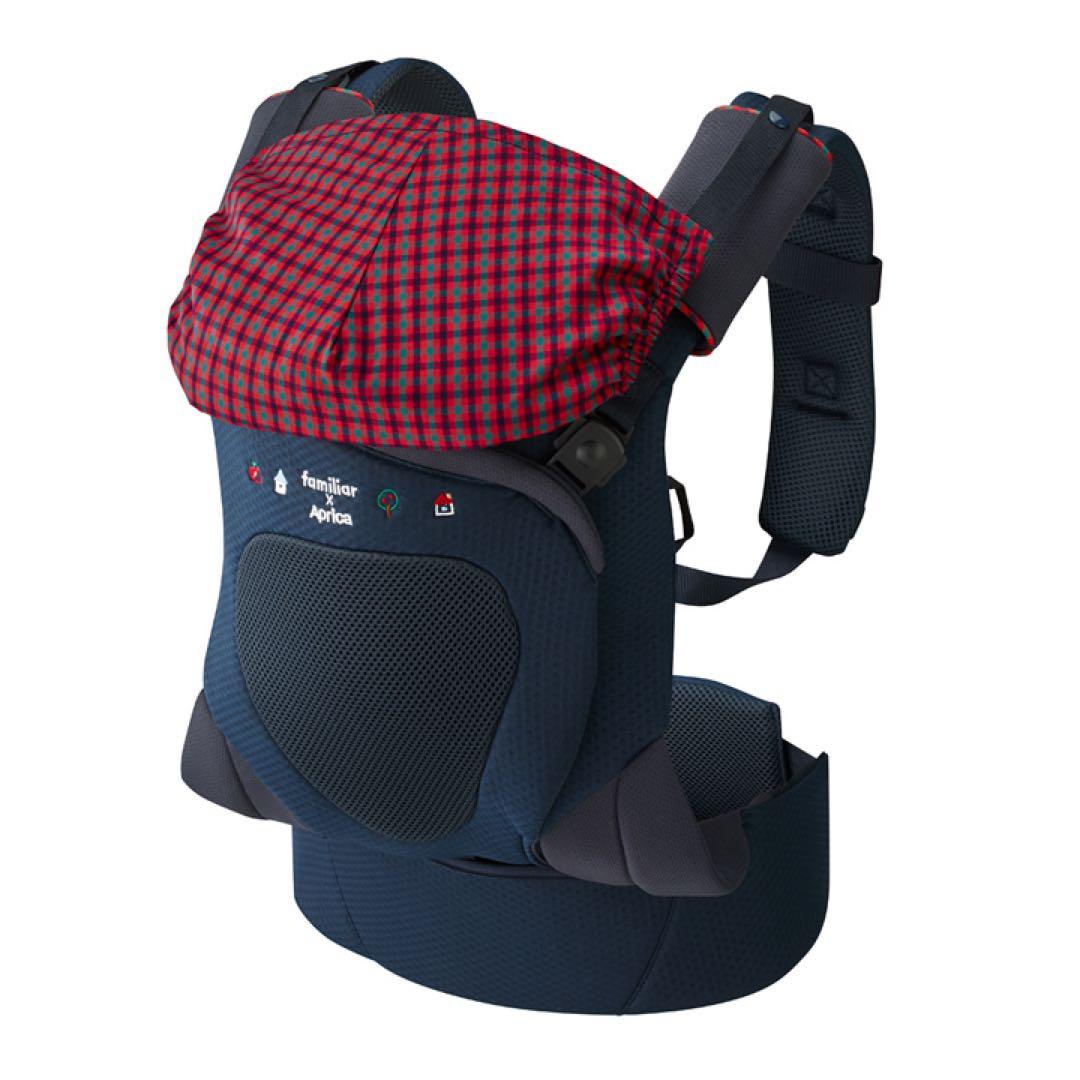 familiar Aprica 抱っこひも ネイビー/チェック