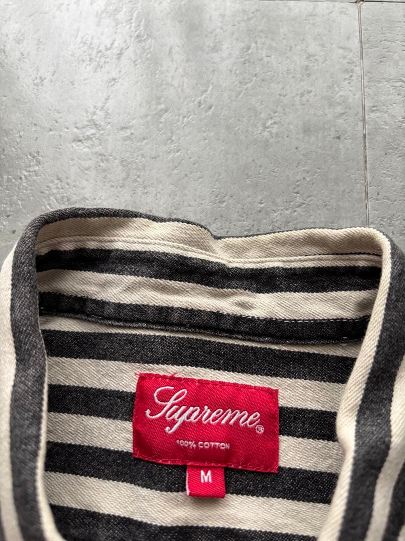 Supreme シュプリーム　ストライプ　デニムシャツ　Mサイズ　デザイン◎