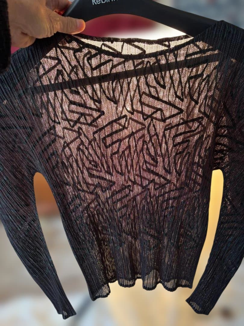 ISSEYMIYAKE プリーツ 透け感 ジグザグ模様 シャツ