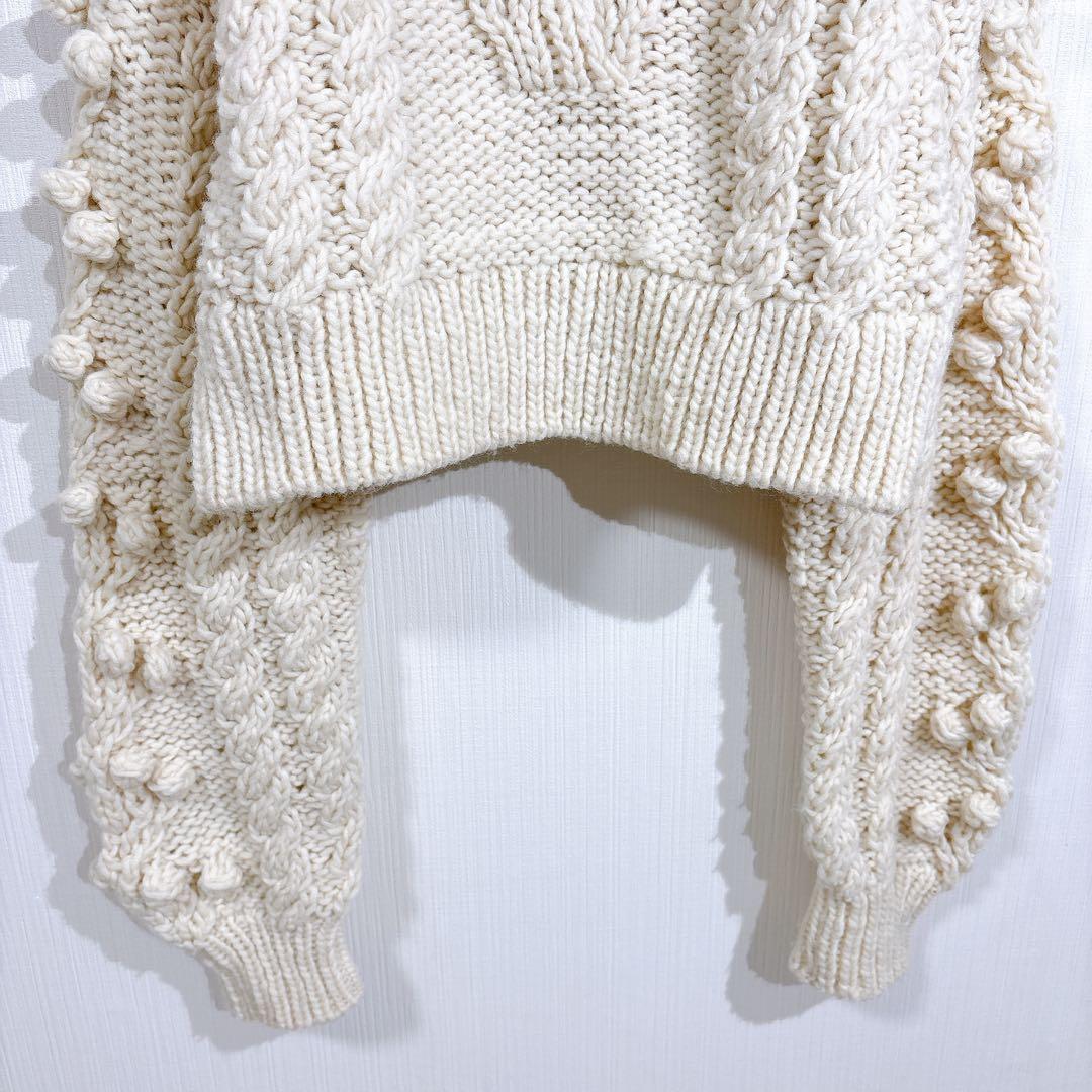 シールームリン Hand made Wool ハイネックプルオーバー　ホワイト