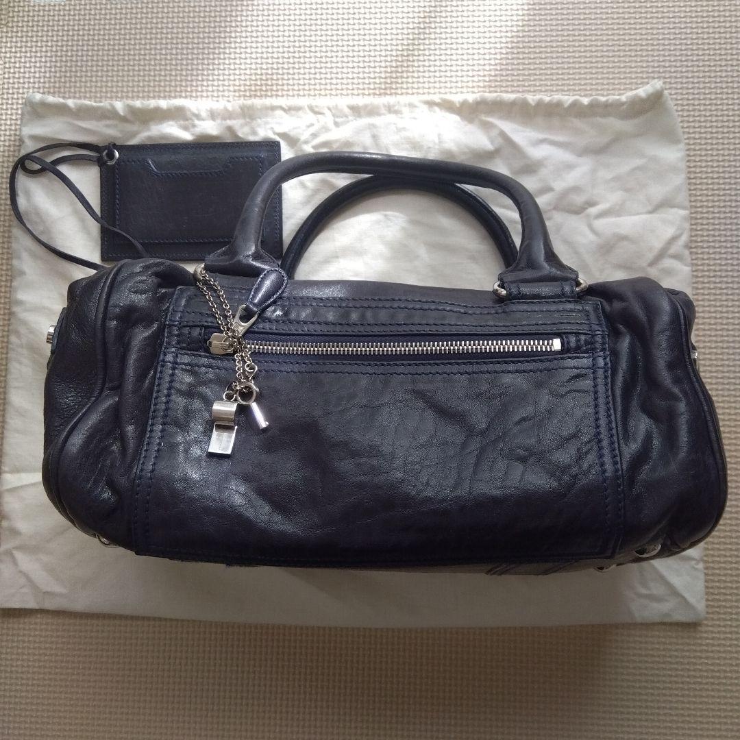 バレンシアガ　ホイッスル　ボストンバッグ　レザー　イタリア製