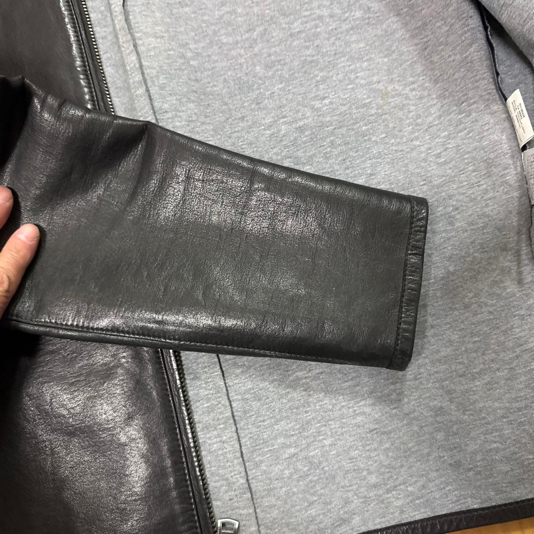 セオリー theory レザージャケット シングルライダース シープ　ブラック