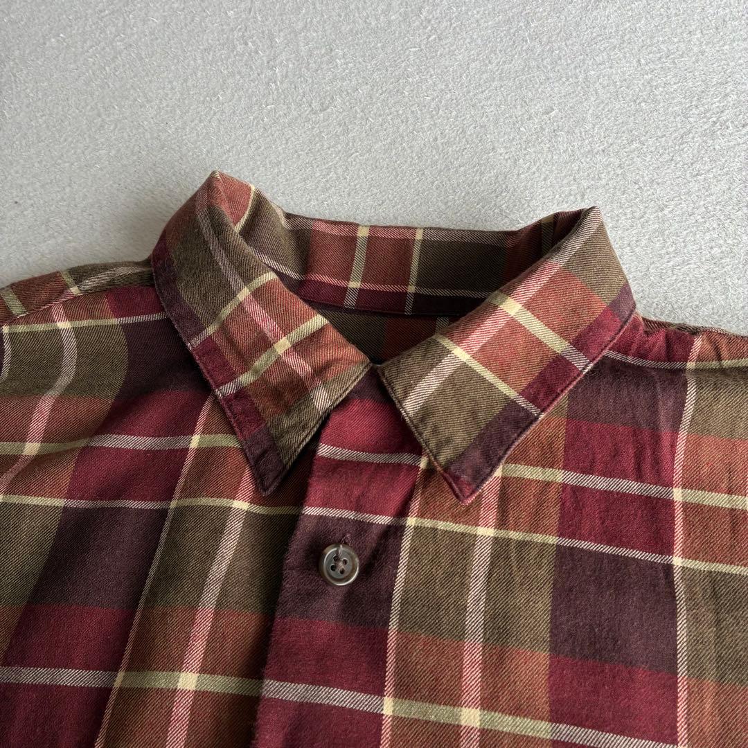 90s Ralph Lauren コットンウール オープンカラー チェックシャツ