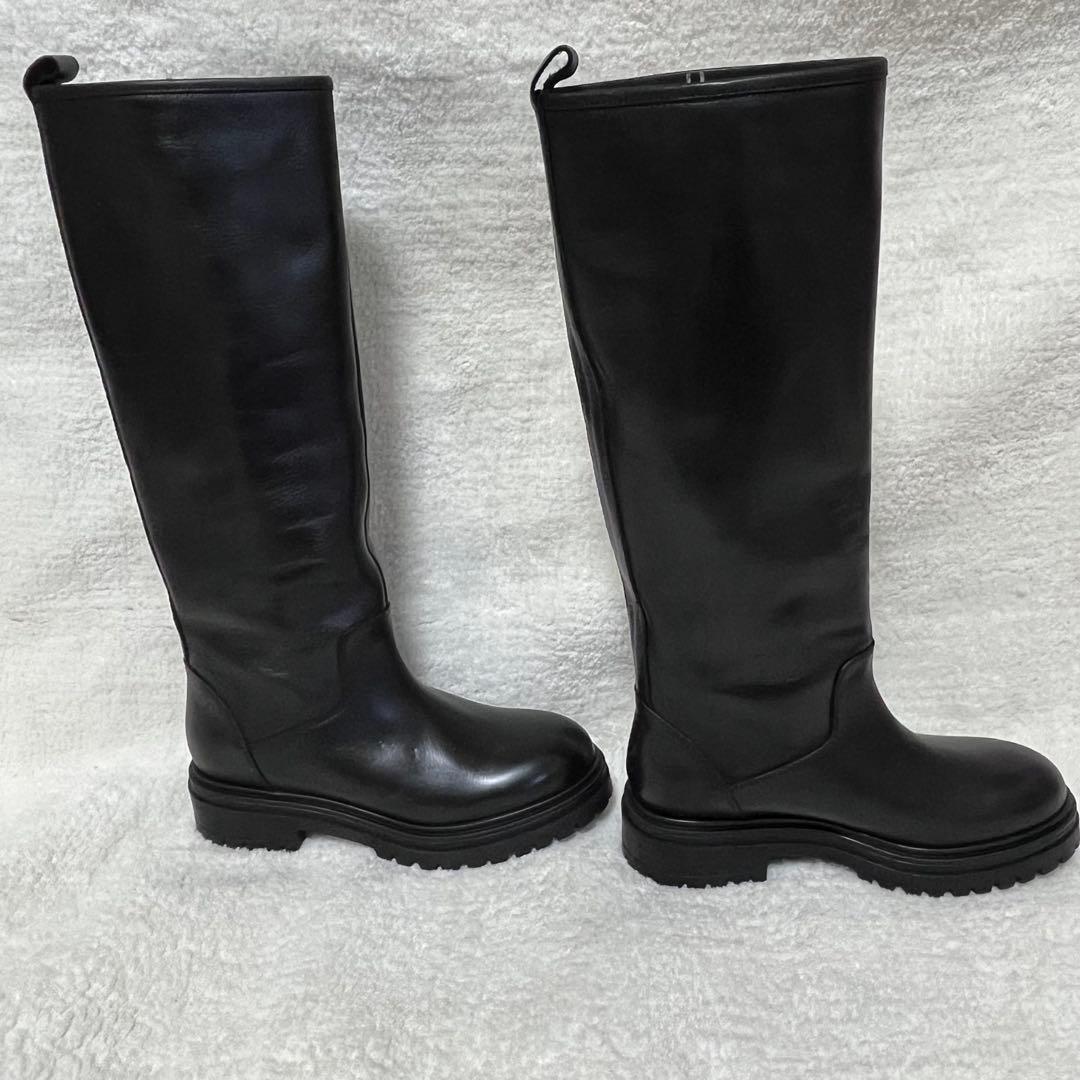 【CORSOROMA9】極美品 ロングブーツ ブラック レザー