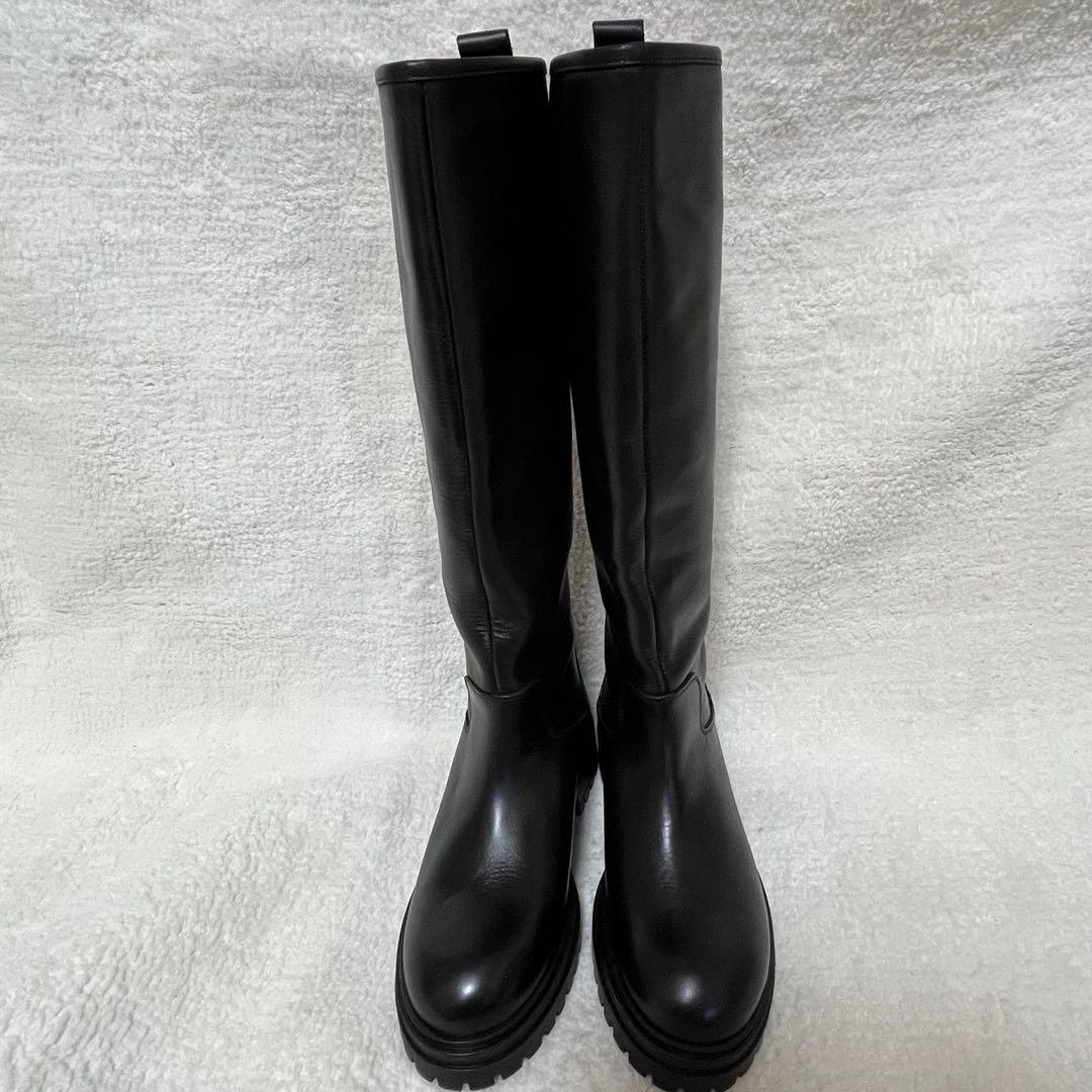 【CORSOROMA9】極美品 ロングブーツ ブラック レザー