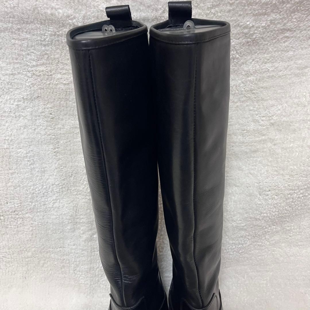 【CORSOROMA9】極美品 ロングブーツ ブラック レザー