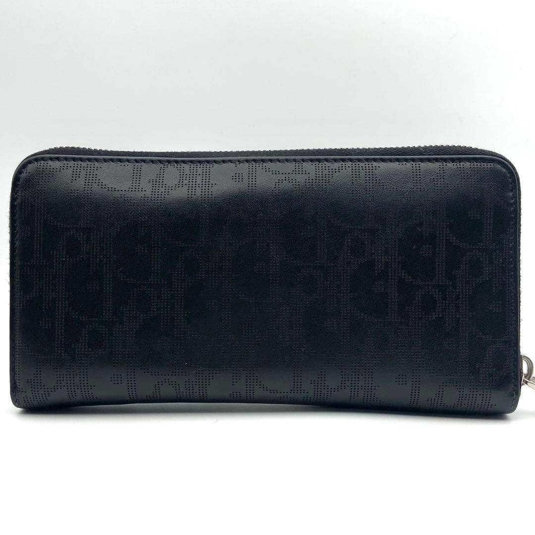 超極美品● ディオール 長財布 ラウンドファスナー トロッター ギャラクシー 黒