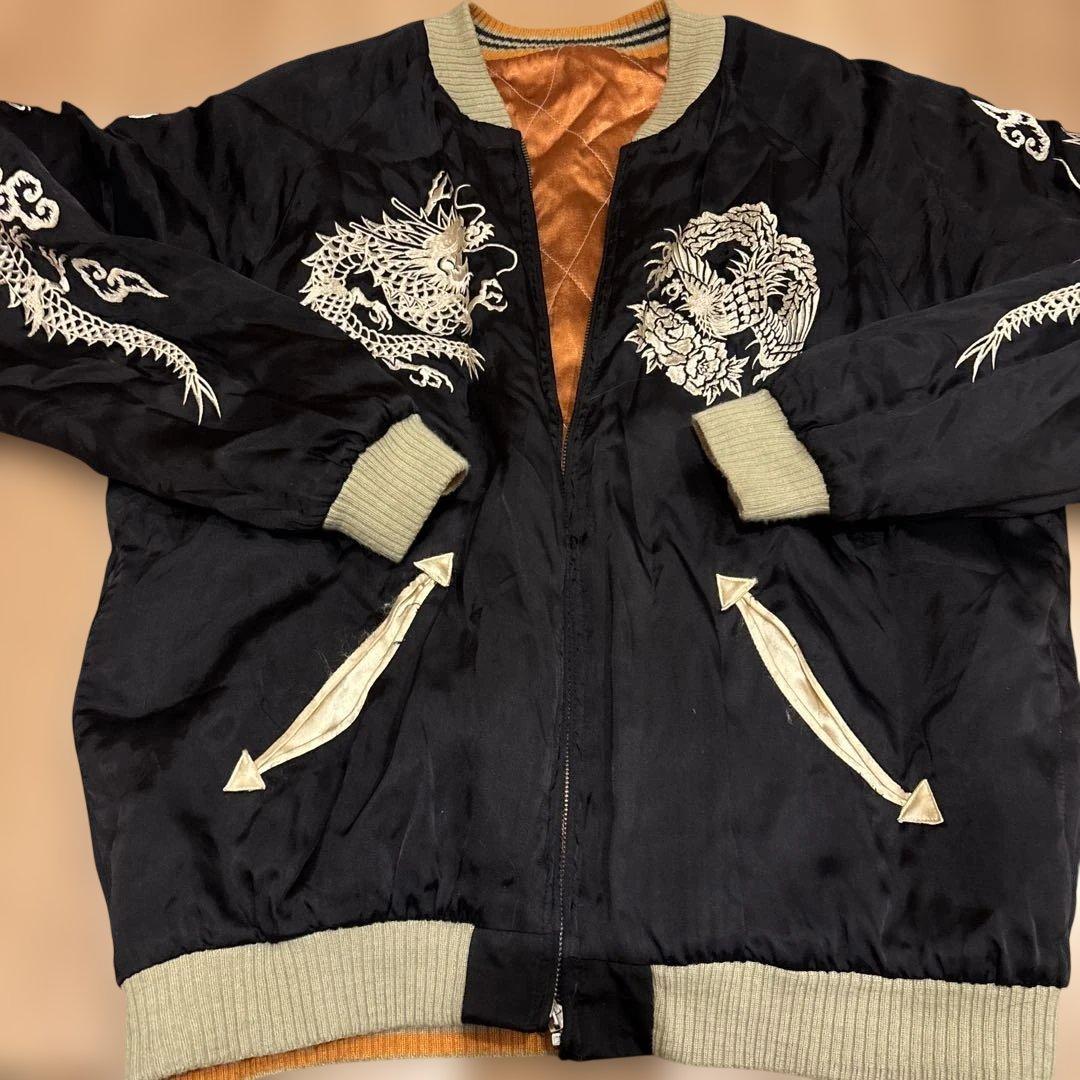 き*こ様 クロップドヘッズリバーシブル龍サテン　スカジャン