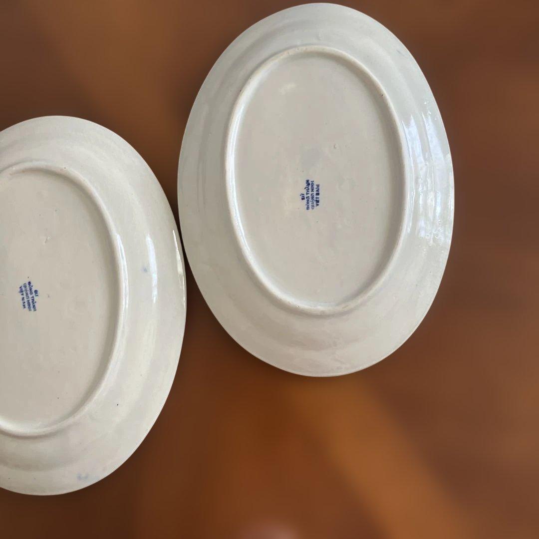 ベトナム　レックスホテルにの オーバル型陶器　皿2枚